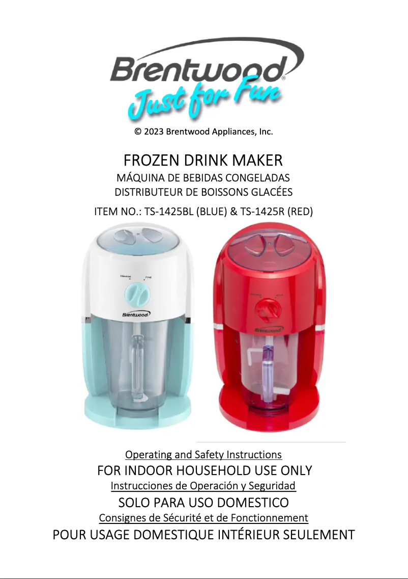 Page n°1 - Manuel utilisateur Brentwood TS-1425BL