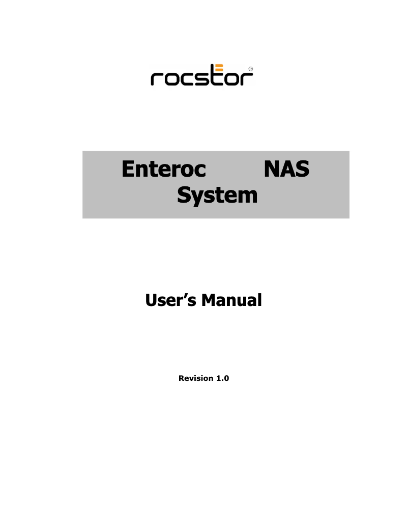 Page n°1 - Manuel utilisateur Rocstor Enteroc N56
