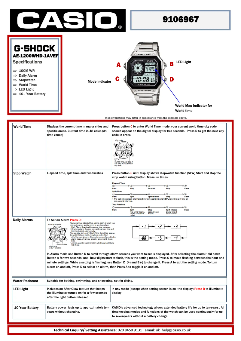 Image de la première page du manuel de l'appareil Collection AE-1200WHD-1AVEF