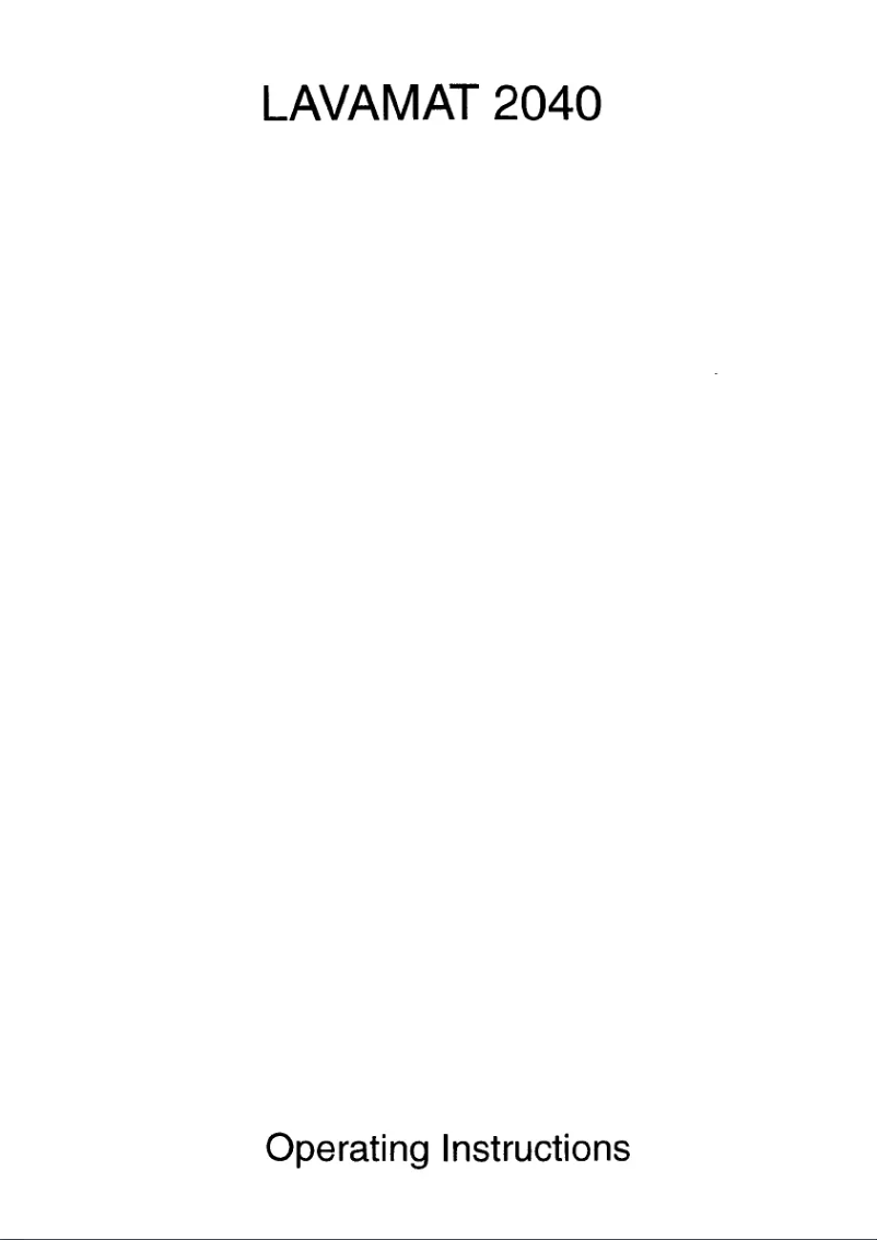 Page n°1 - Manuel utilisateur AEG Lavamat 2040