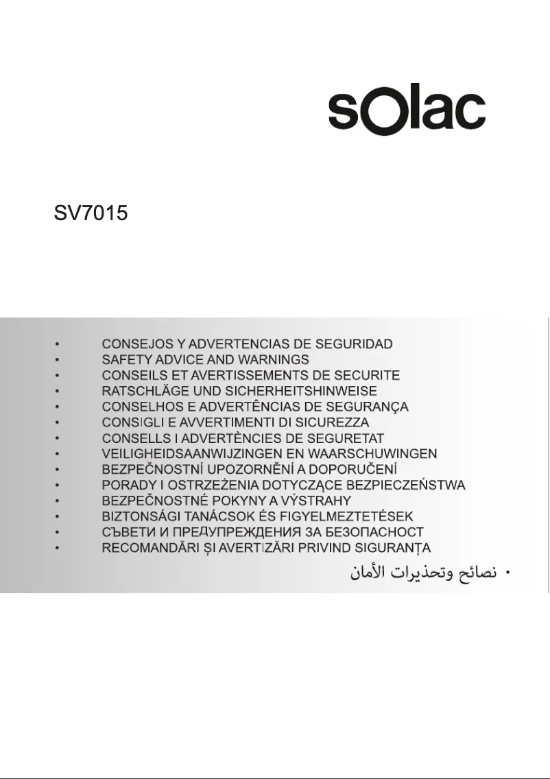 Page n°1 - Instructions de sécurité Solac Hair&Go Ionic SV7015