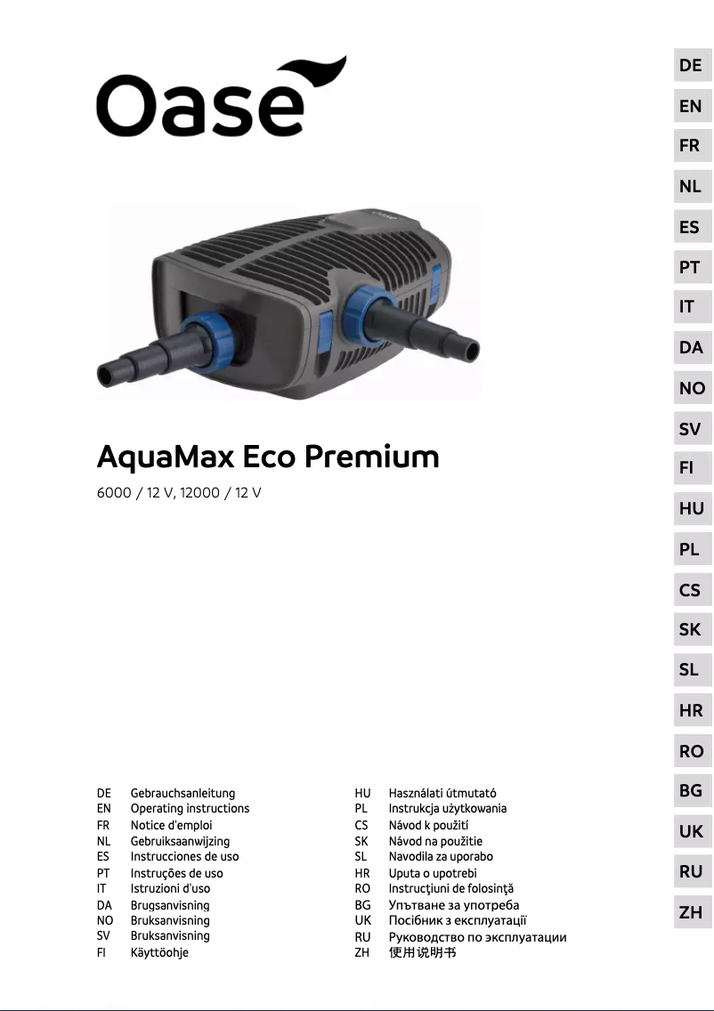 Image de la première page du manuel de l'appareil AquaMax Eco Premium 6000 / 12V