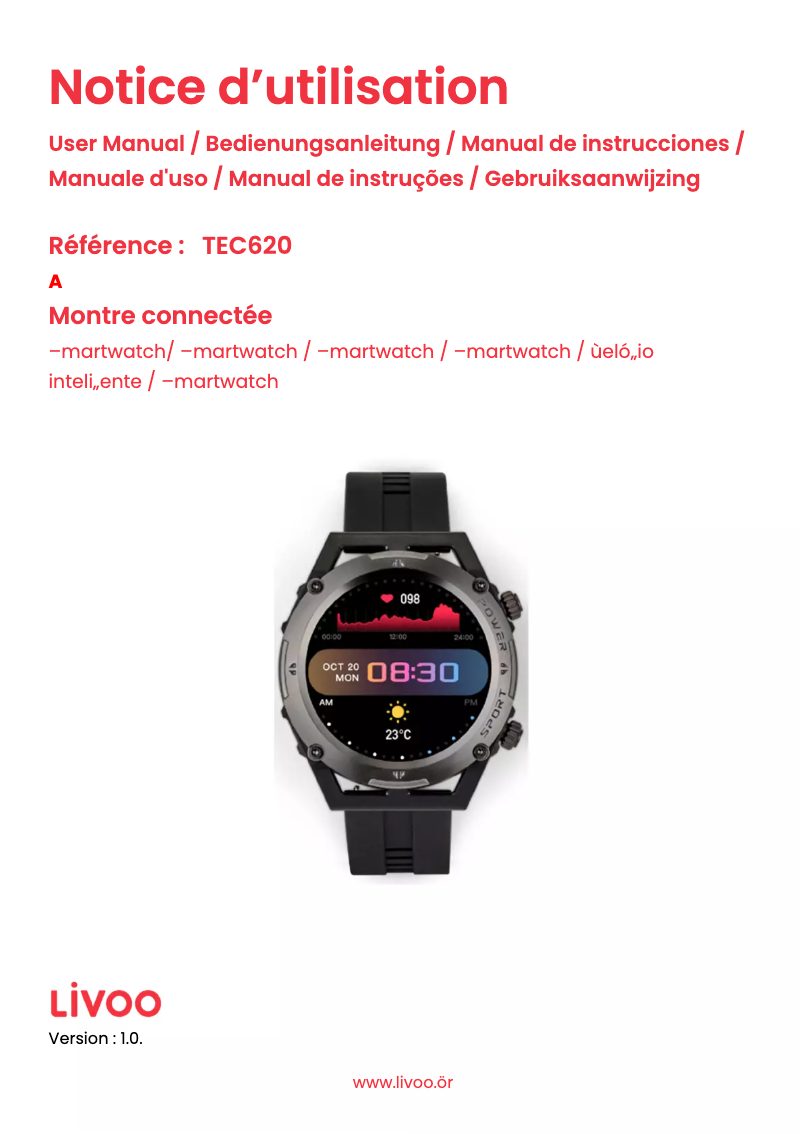 Página 1 del manual Manual de usuario Livoo TEC620