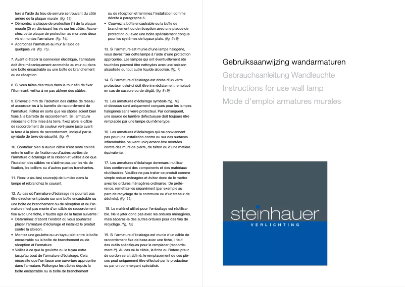 Page n°1 - Manuel utilisateur Steinhauer Spectrum