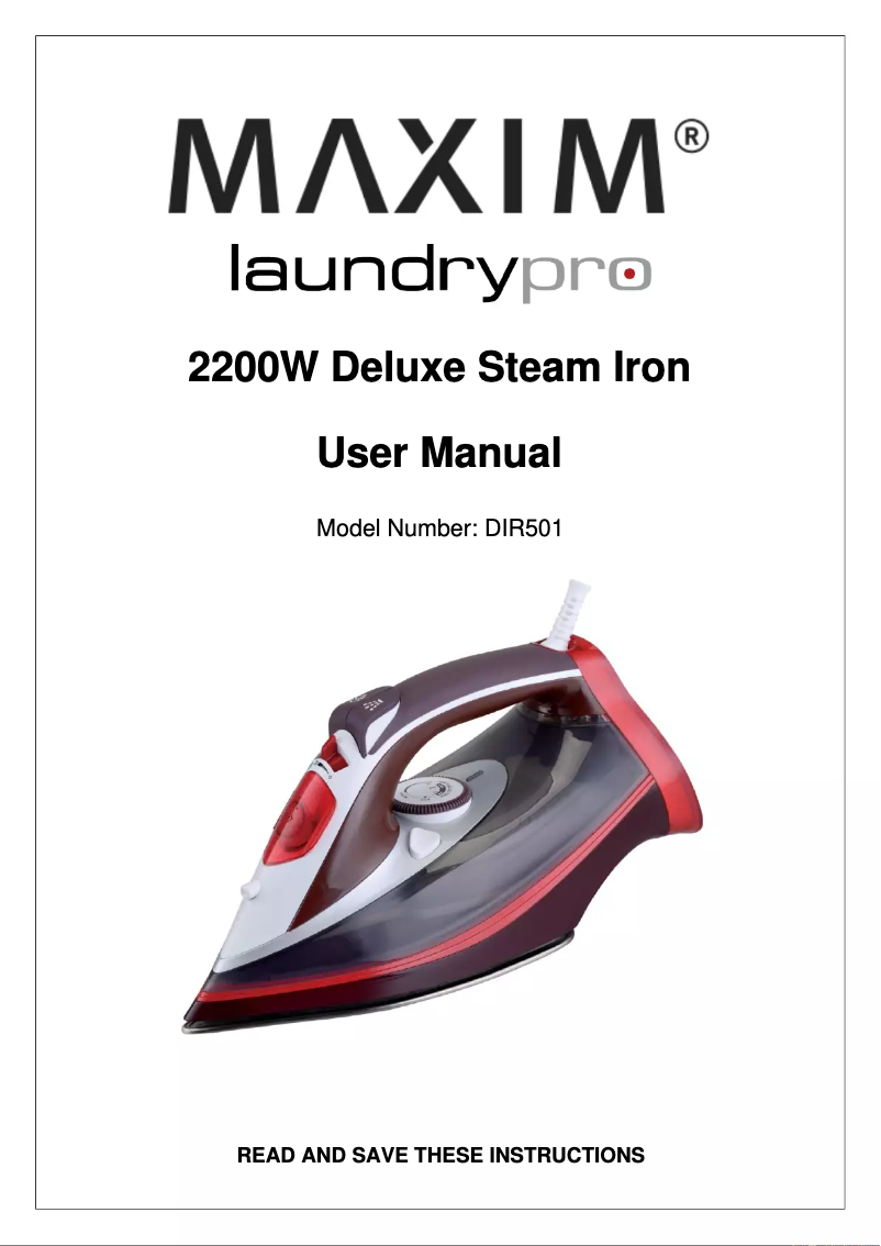 Image de la première page du manuel de l'appareil LaundryPro DIR501