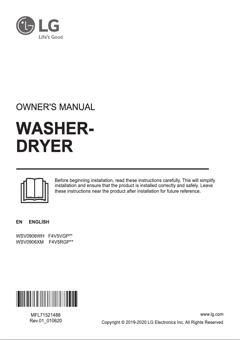 Image de la première page du manuel de l'appareil WSV0906XM