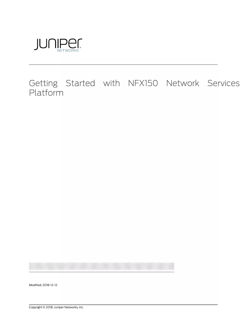 Page 1 de la notice Manuel utilisateur Juniper NFX150