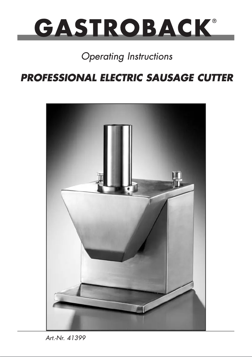 Page 1 de la notice Manuel utilisateur Gastroback 41399