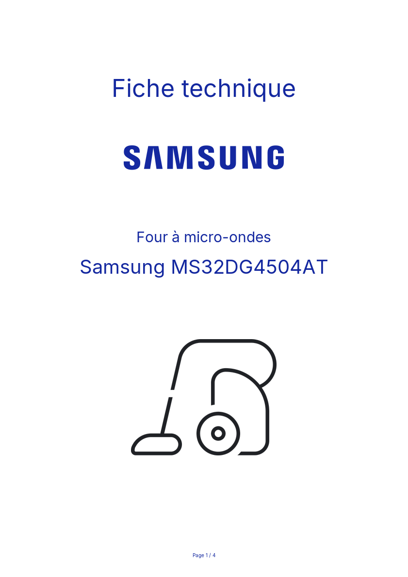 Image de la première page du manuel de l'appareil MS32DG4504AT