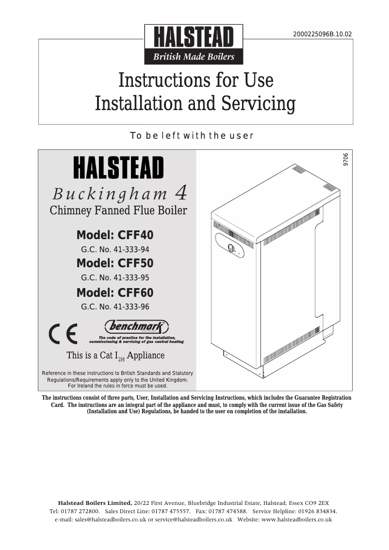 Page 1 de la notice Manuel utilisateur Halstead Buckingham 4 CFF50