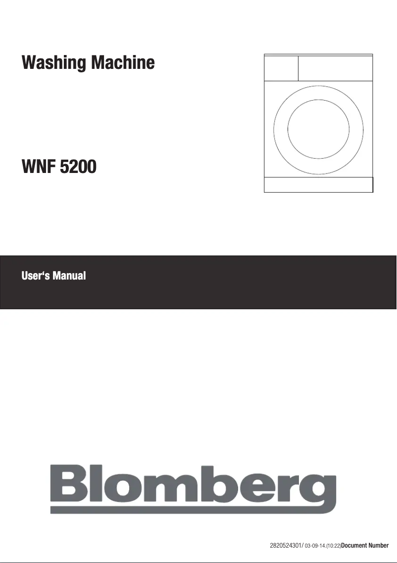 Page n°1 - Manuel utilisateur Blomberg WNF 5200