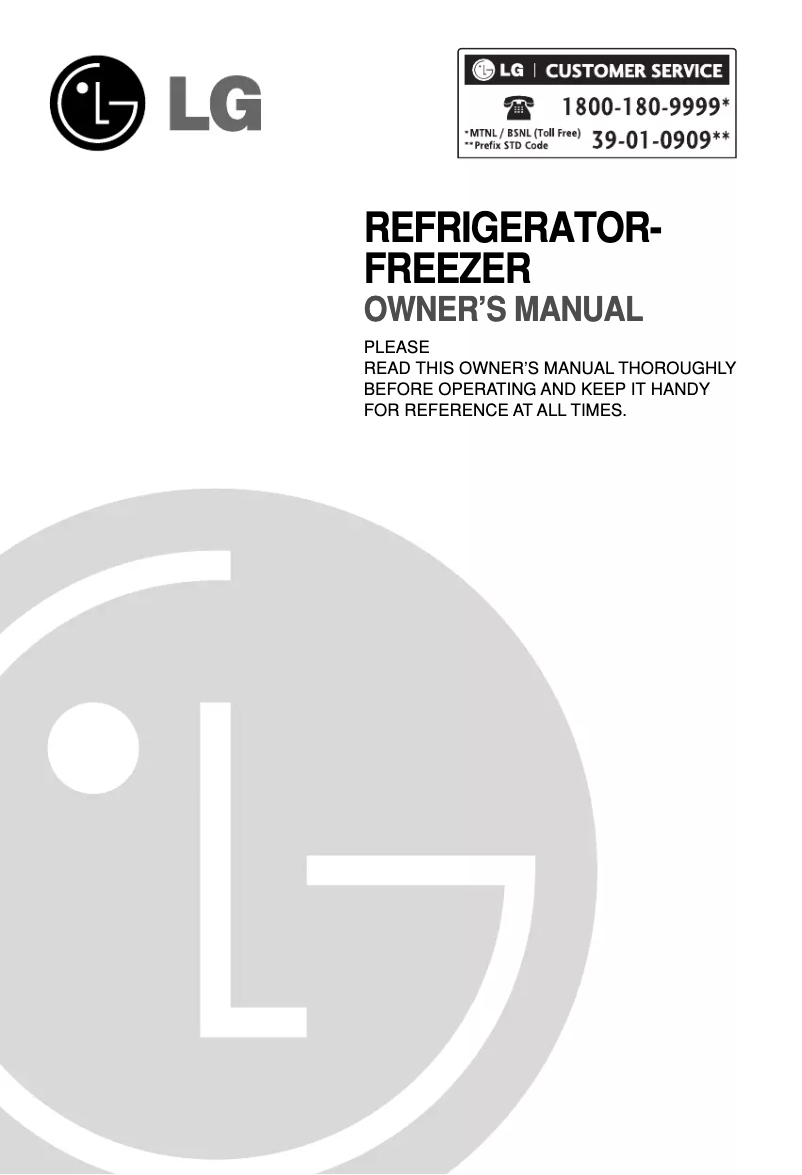 Page 1 de la notice Manuel utilisateur LG GR-B652YSP