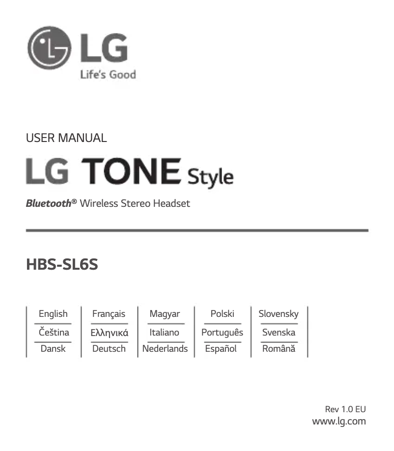 Image de la première page du manuel de l'appareil Tone Style HBS-SL6S