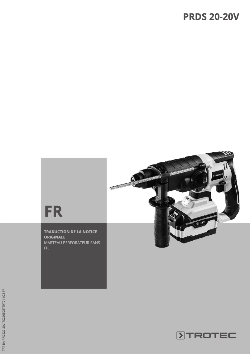 Image de la première page du manuel de l'appareil PRDS 20-20V