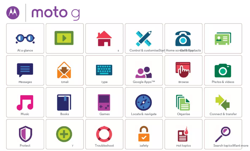 Page 1 de la notice Manuel utilisateur Motorola Moto G 2015