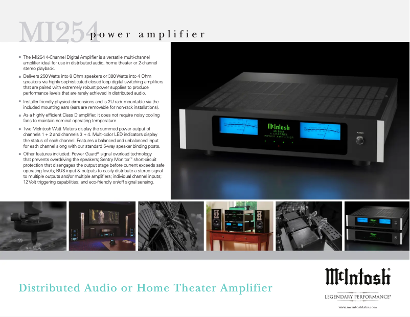 Page 1 de la notice Schéma de câblage McIntosh MI254