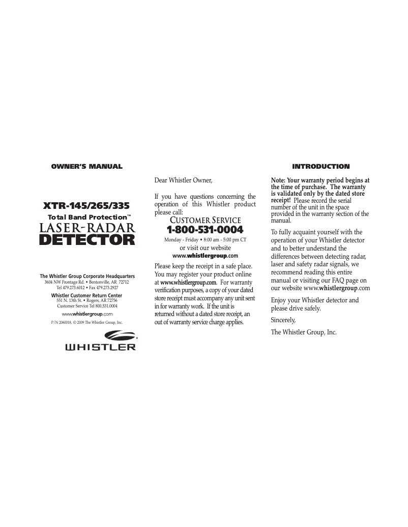 Image de la première page du manuel de l'appareil XTR-145