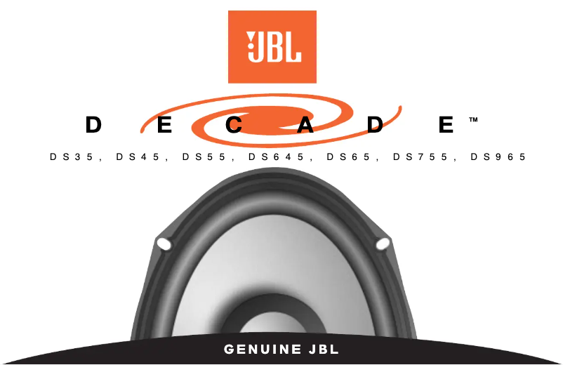 Page 1 de la notice Manuel utilisateur JBL Decade DS35