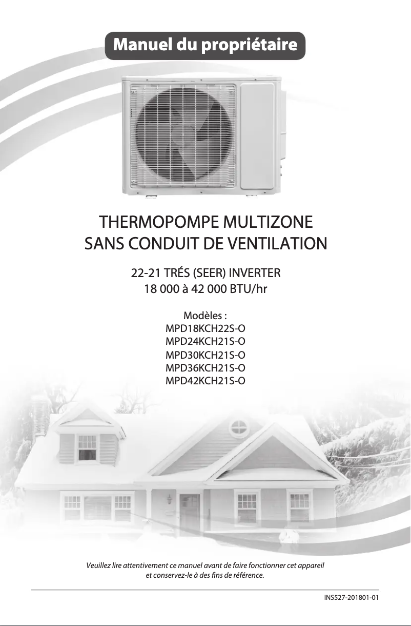 Image de la première page du manuel de l'appareil MPD36KCH21S-O