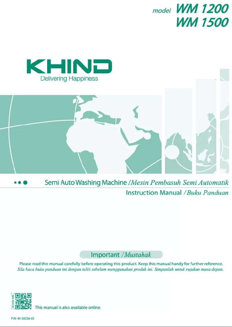Page 1 de la notice Manuel utilisateur Khind WM1200