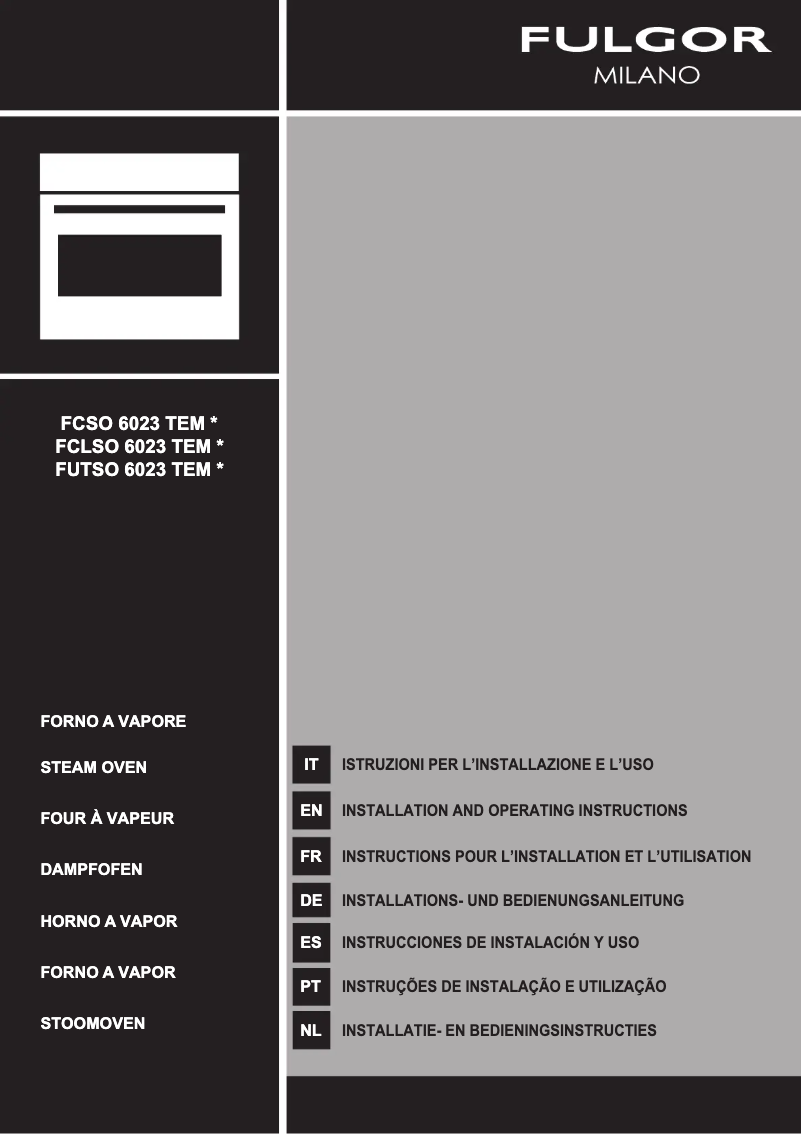 Page n°1 - Manuel utilisateur Fulgor Milano FCSO 6023 TEM BK