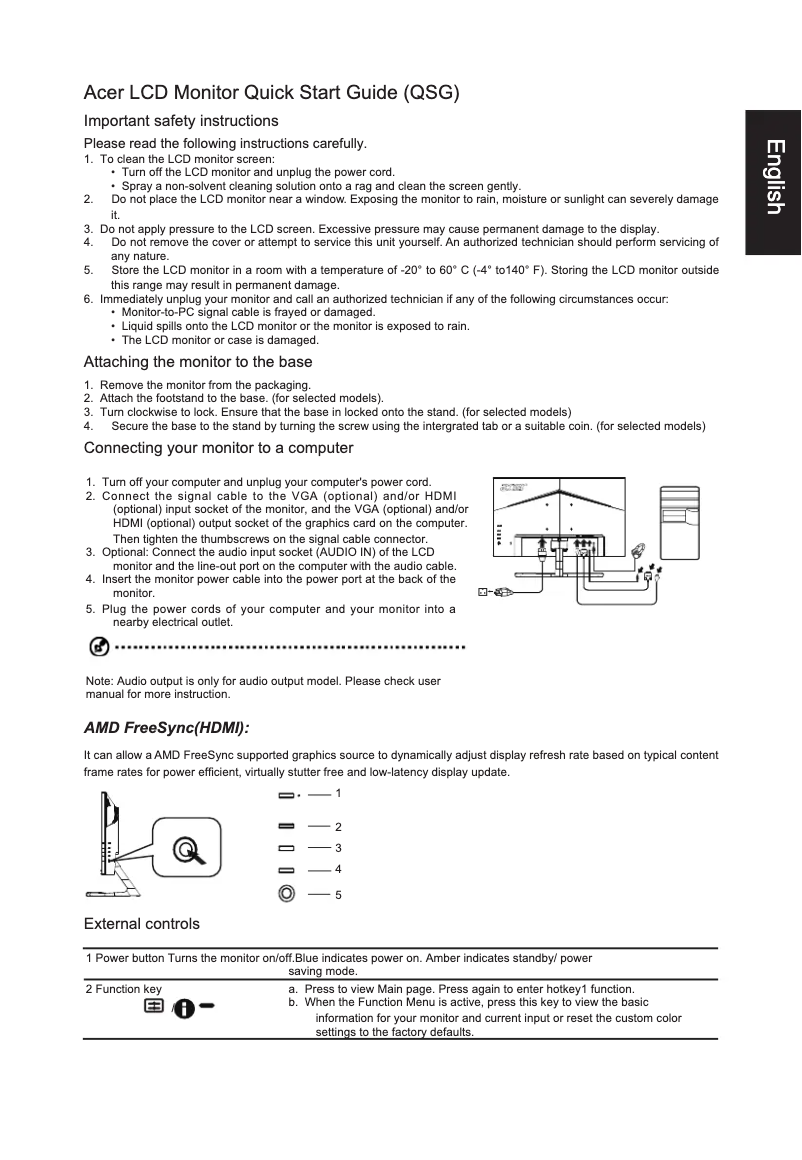 Página 1 del manual Manual de usuario Acer K243YA