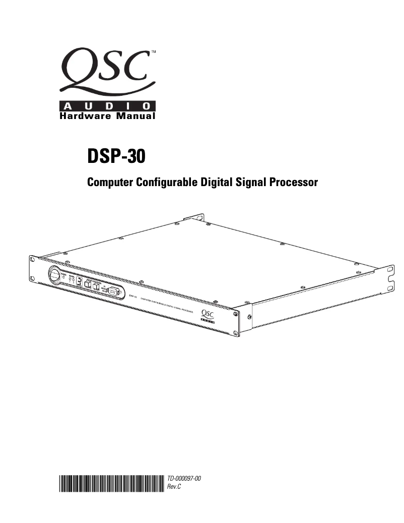 Page n°1 - Manuel utilisateur QSC DSP-30