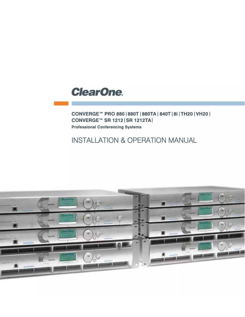 Page n°1 - Manuel utilisateur ClearOne PRO 840T