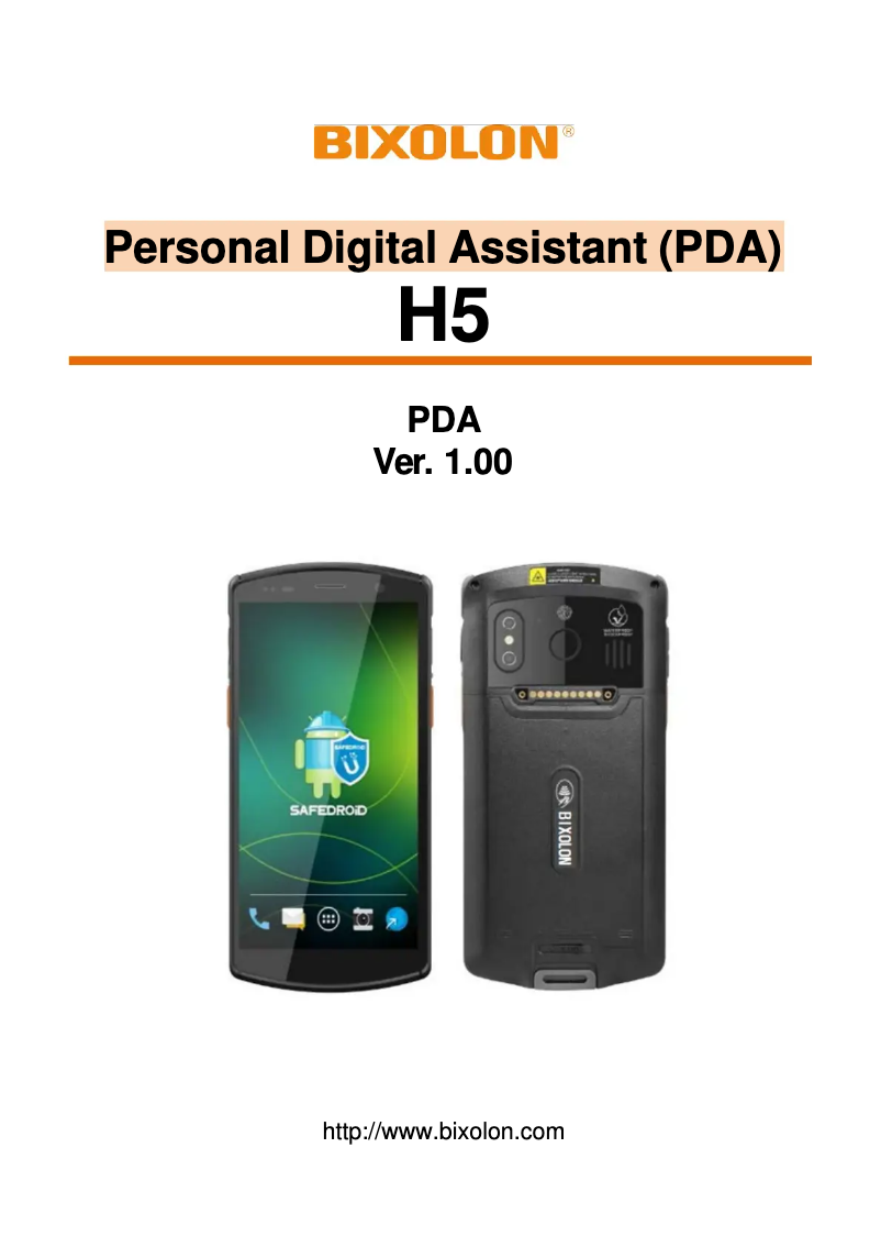 Page 1 de la notice Manuel utilisateur Bixolon H5