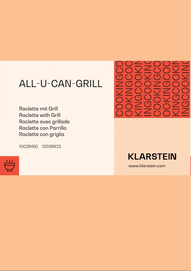 Page 1 de la notice Manuel utilisateur Klarstein All-U-Can Grill