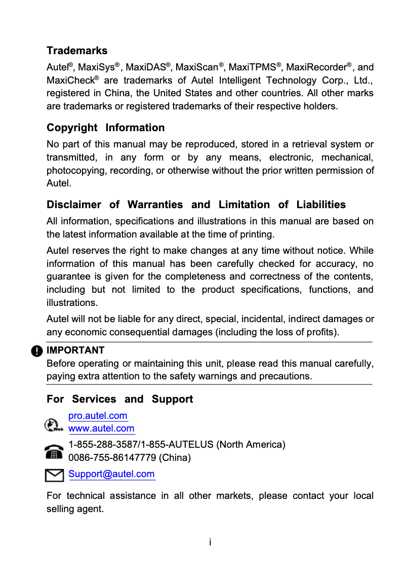 Page 1 de la notice Manuel utilisateur Autel MaxiCheck MX808