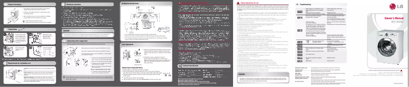 Page n°1 - Manuel utilisateur LG WD14030D
