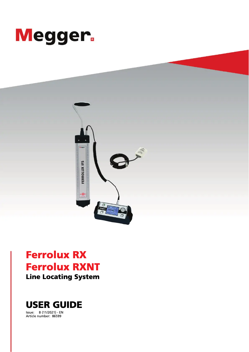 Page 1 de la notice Manuel utilisateur Megger Ferrolux Rx