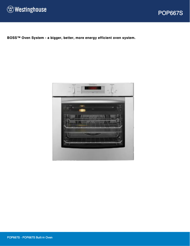 Page 1 de la notice Fiche technique Westinghouse POP667S