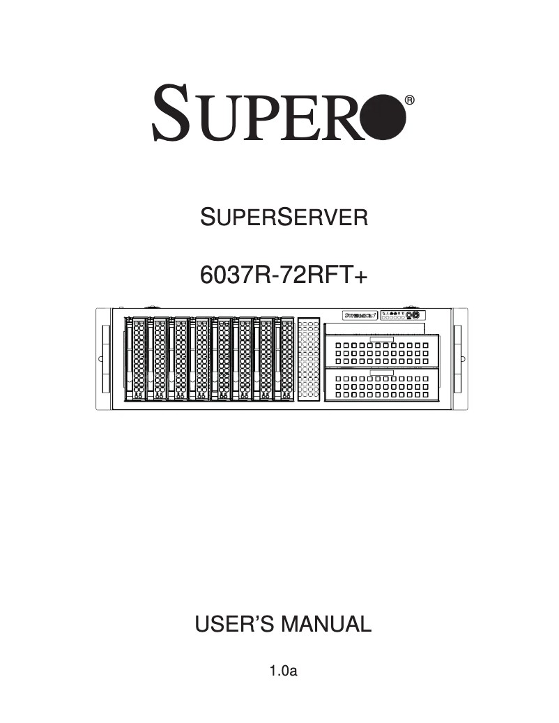 Page n°1 - Manuel utilisateur Supermicro SuperServer 6037R-72RFT+
