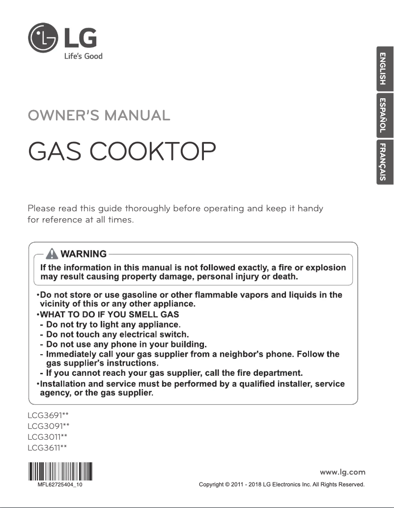 Page 1 de la notice Manuel utilisateur LG LCG3691ST