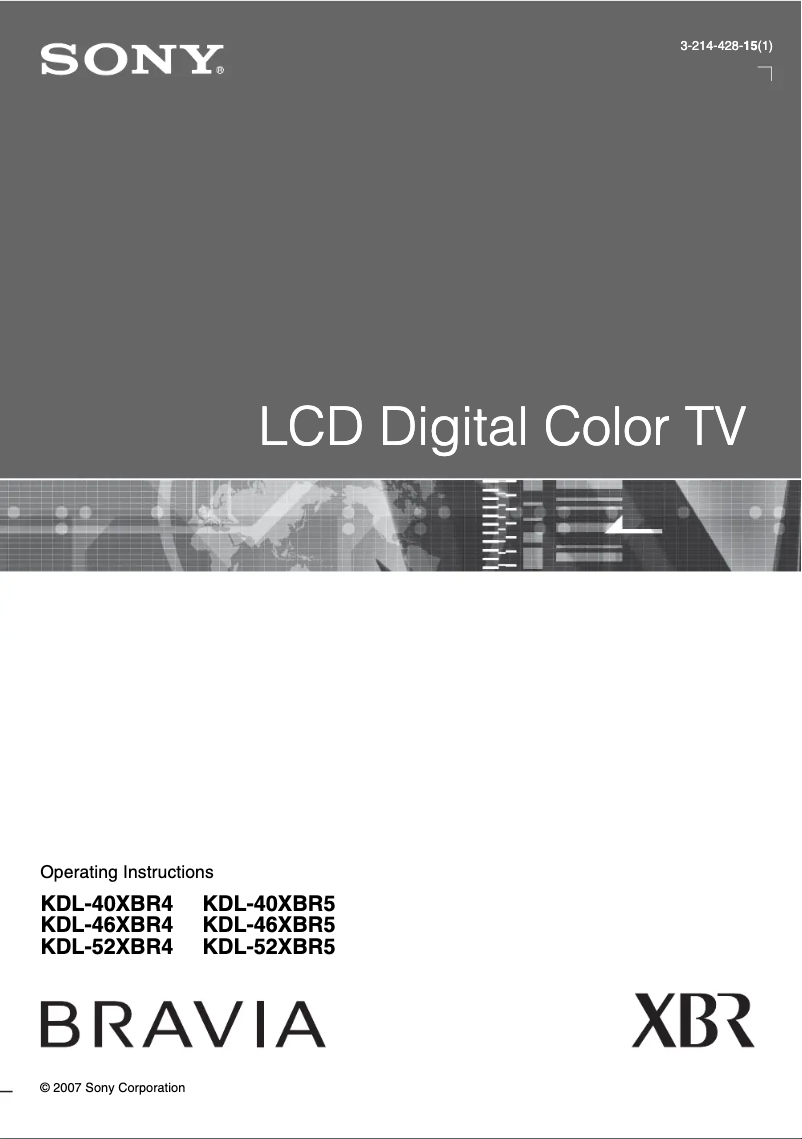 Page n°1 - Manuel utilisateur Sony Bravia KDL-40XBR4