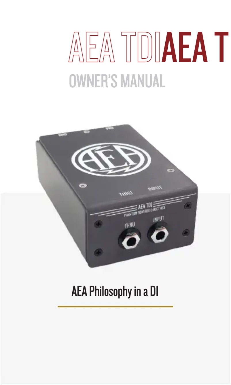 Page 1 de la notice Manuel utilisateur AEA TDI