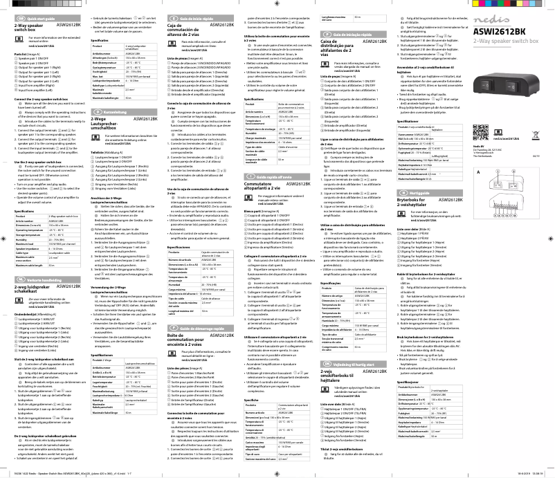Page n°1 - Manuel utilisateur Nedis ASWI2612BK