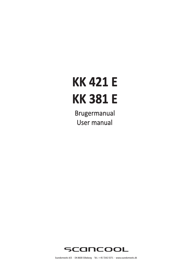 Page n°1 - Manuel utilisateur Scancool KK 381 E
