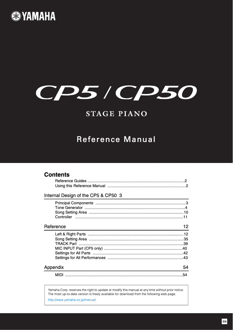 Page n°1 - Manuel utilisateur Yamaha CP50