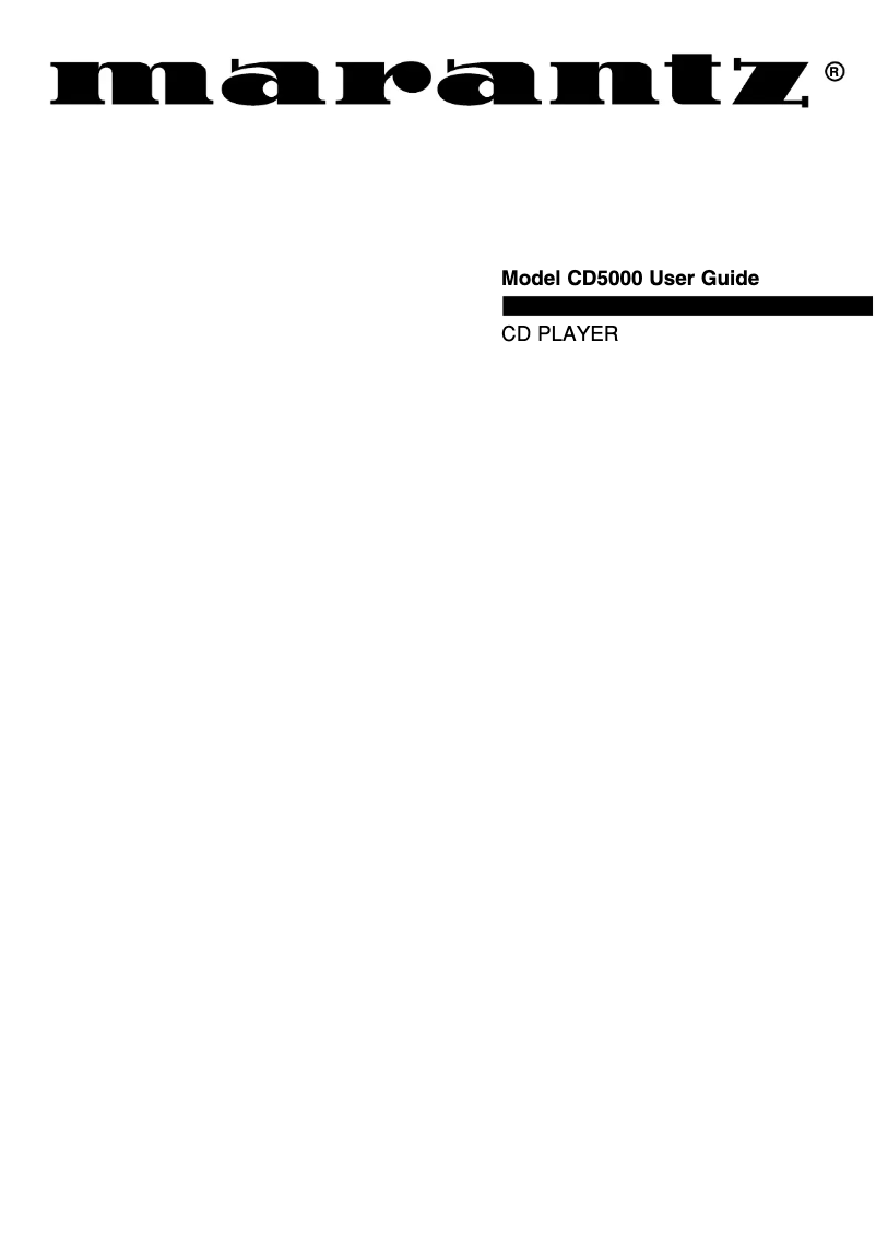 Página 1 del manual Manual de usuario Marantz CD5000
