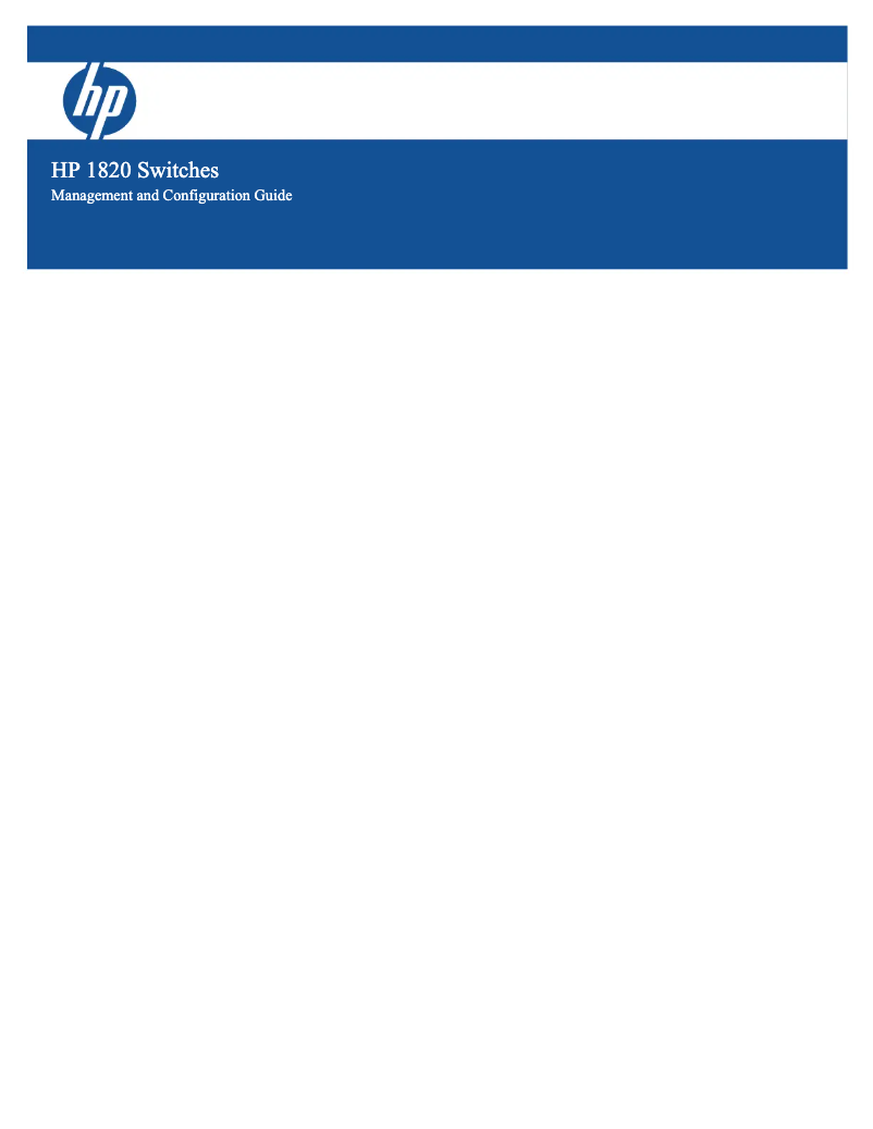 Page n°1 - Manuel utilisateur HP 1820-24G