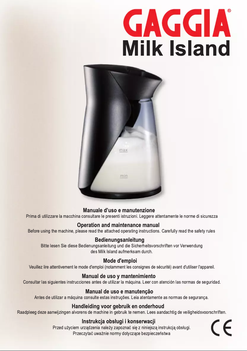 Page 1 de la notice Manuel utilisateur Gaggia 610 100 361