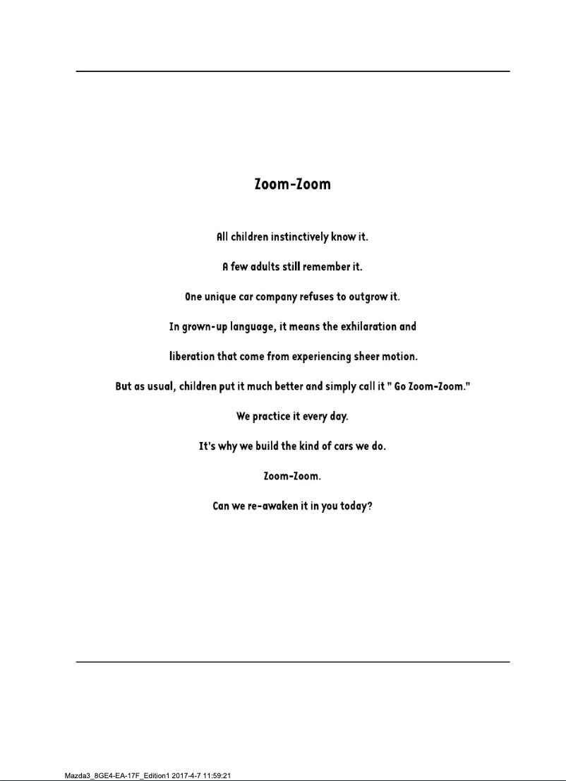 Page 1 de la notice Manuel utilisateur Mazda 3 Hatchback (2018)