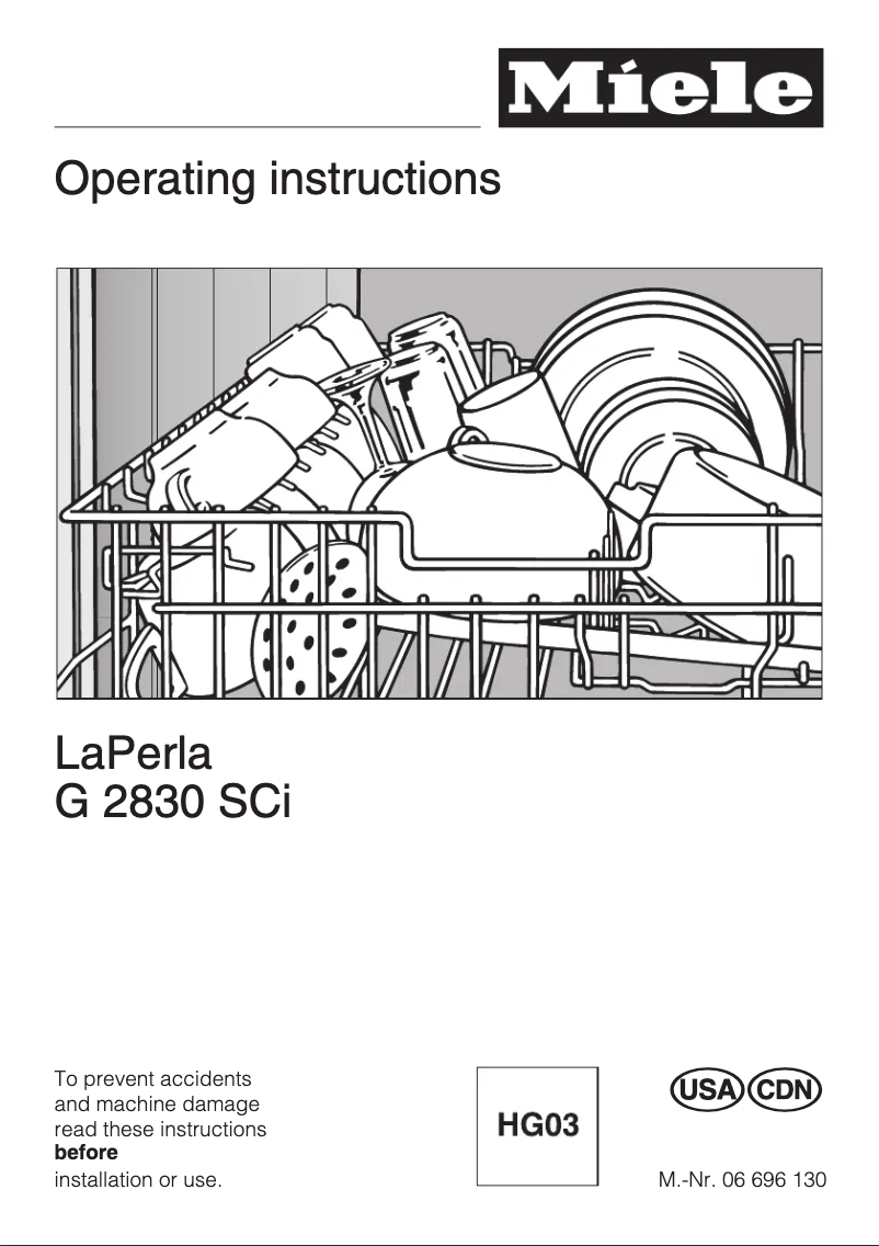Page n°1 - Manuel utilisateur Miele G 2830 SCi