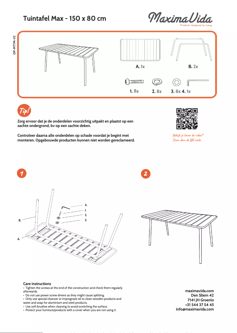 Page 1 de la notice Manuel utilisateur MaximaVida Max