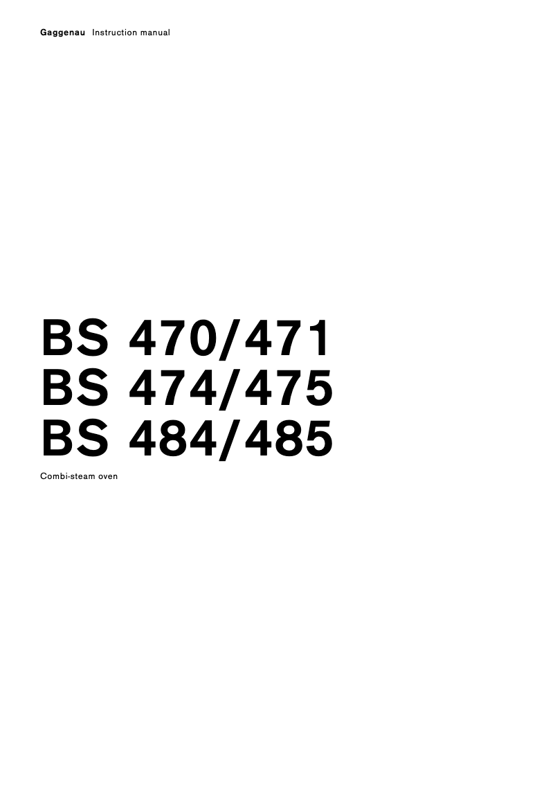 Página 1 del manual Manual de usuario Gaggenau BS471110