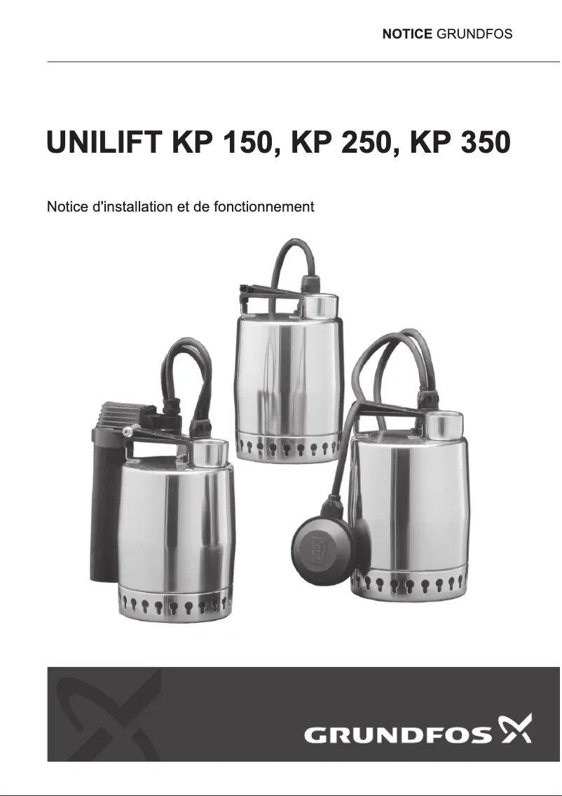 Page n°1 - Manuel utilisateur Grundfos Unilift KP 150