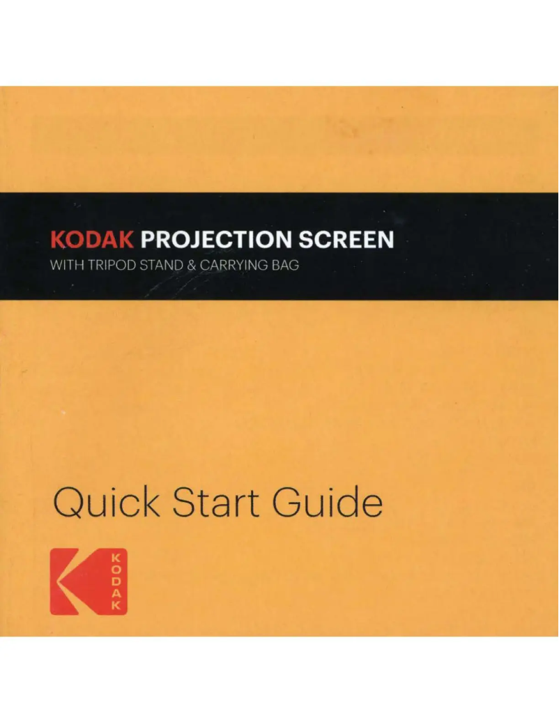 Page 1 de la notice Manuel utilisateur Kodak Projector Screen